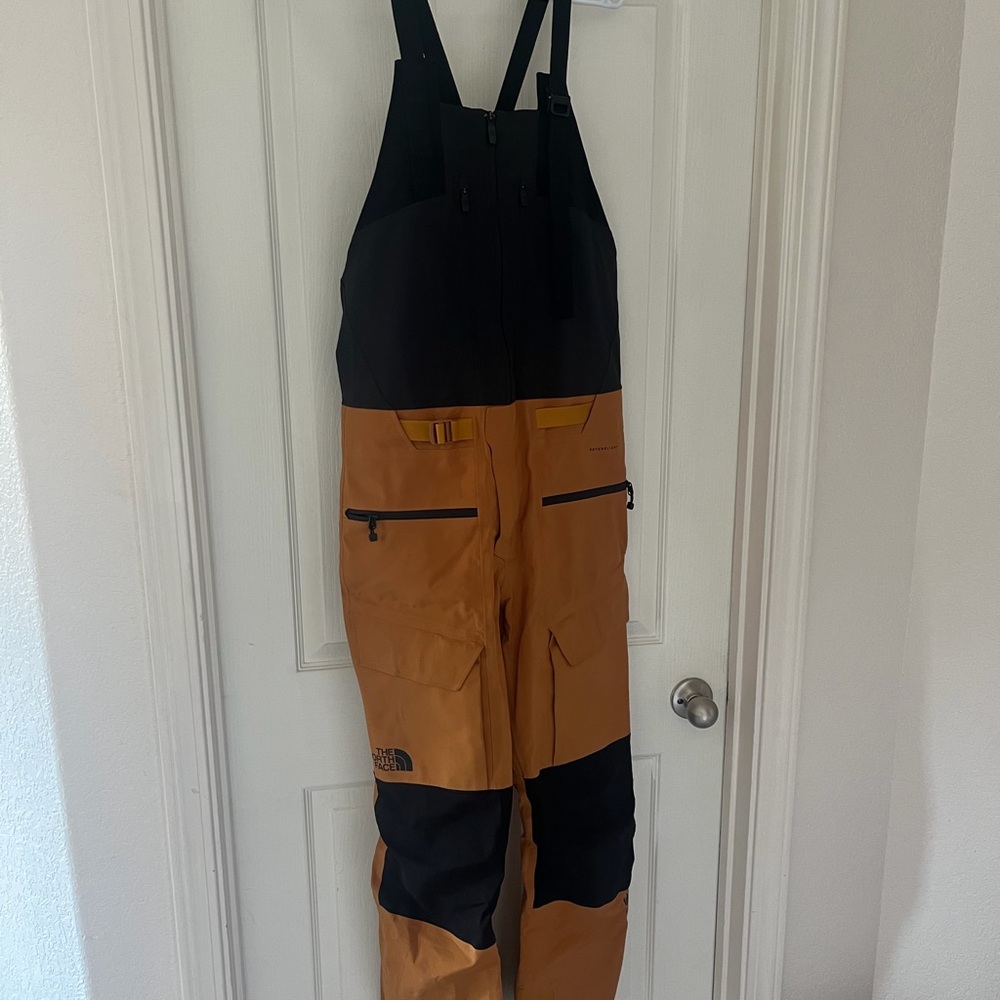 The North Face Black and Tanish/Brown snowboard/ski Bibs  - Futurelight
